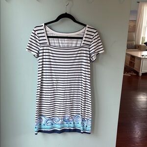 Lilly Pulitzer White and Blue Casual Mini Dress